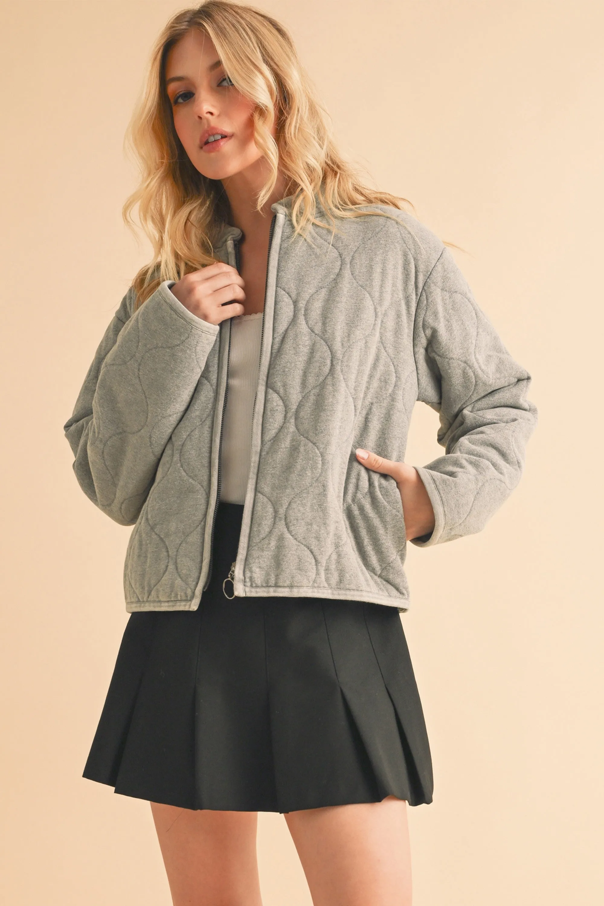 Aemi Co Zip Up Quilted Jacket