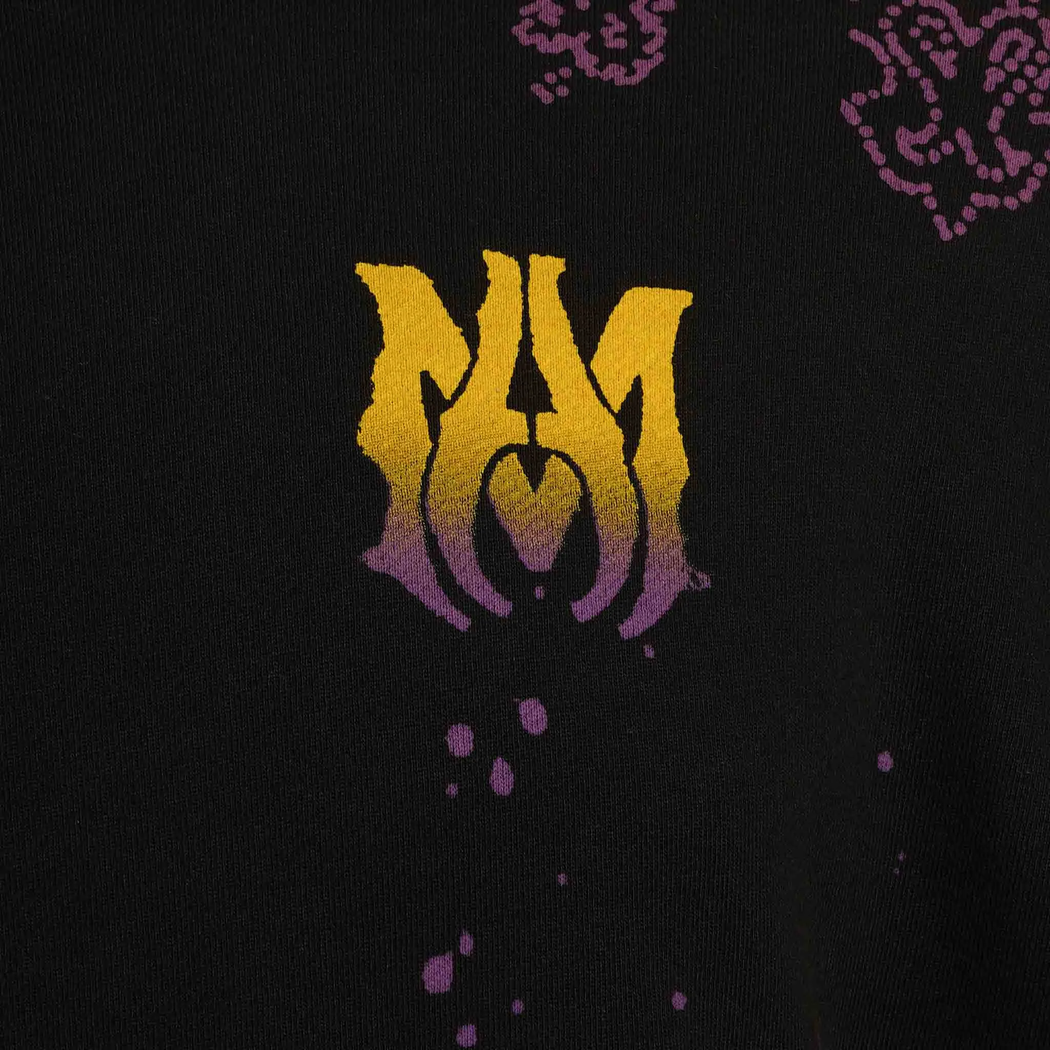 Amiri Bandana Bleach Hoodie in Purple/Yellow