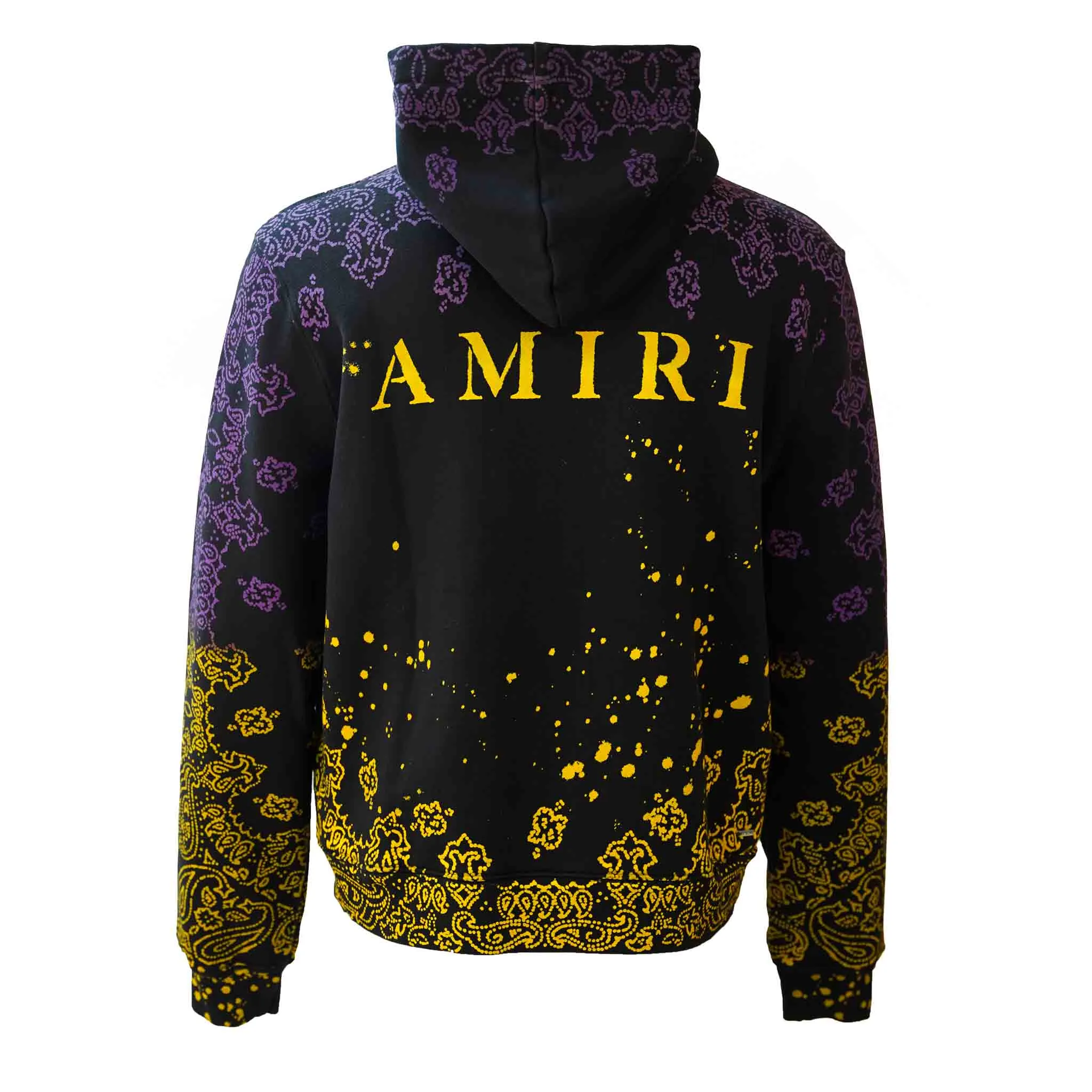 Amiri Bandana Bleach Hoodie in Purple/Yellow