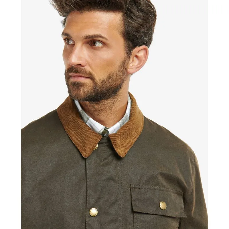 Barbour Meldon Mens Wax Jacket - Brown/Classic Tartan