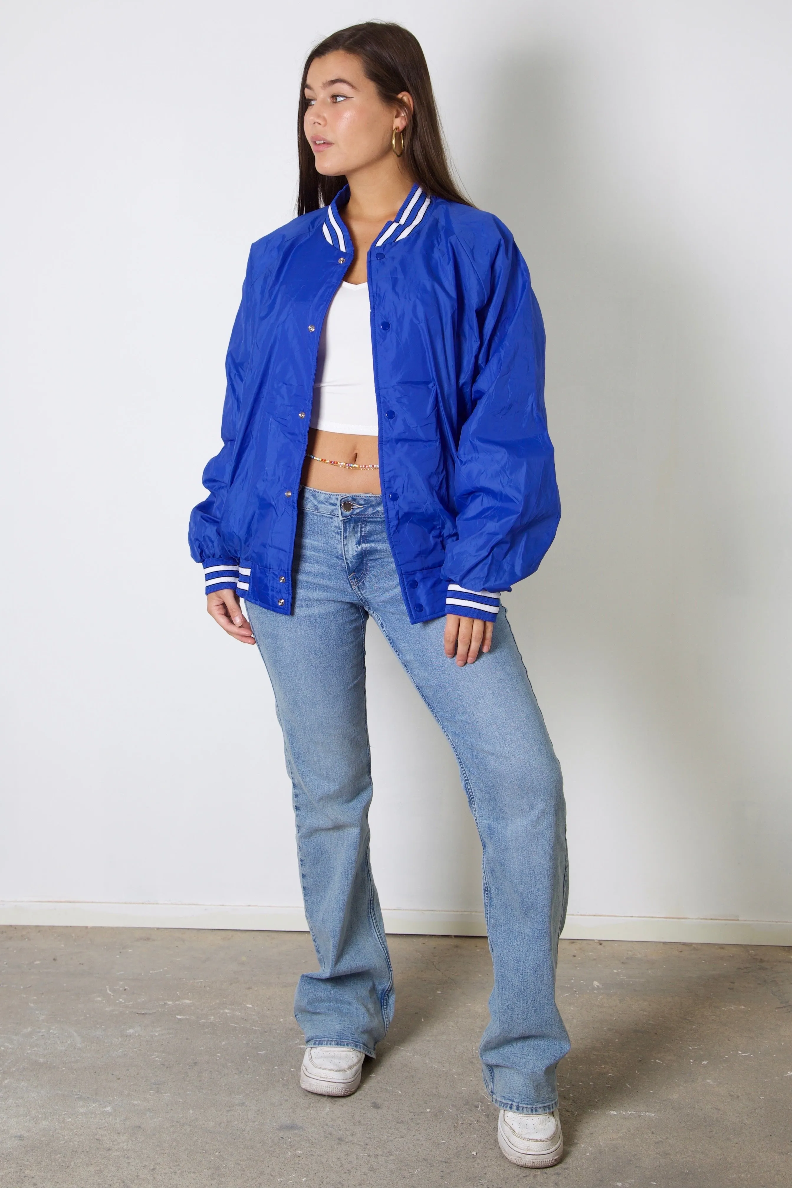 Basic Blue Baseball Jacket