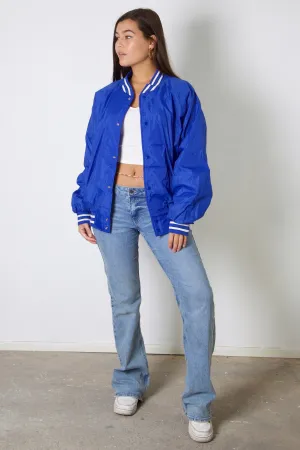 Basic Blue Baseball Jacket