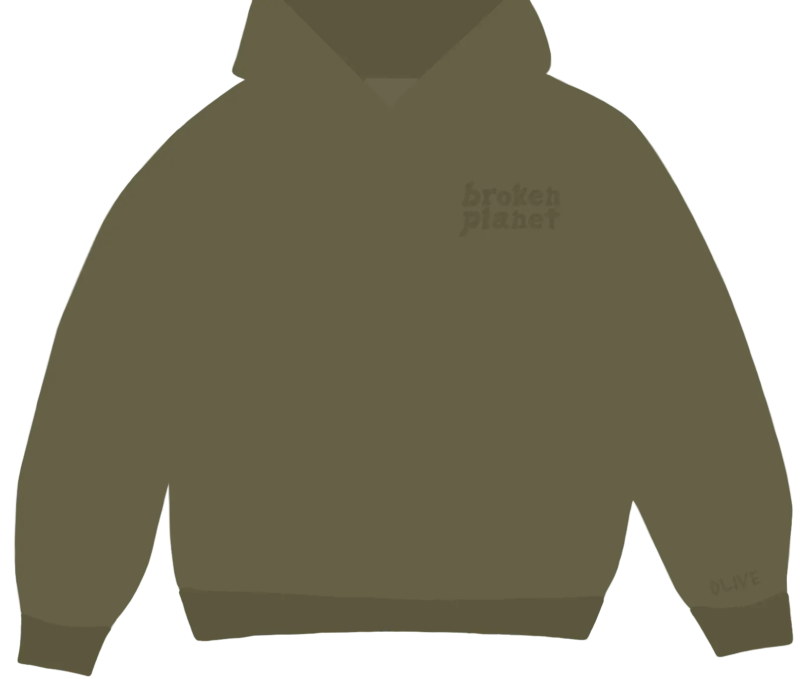 Broken Planet Market Olive Green Basic Hoodie
