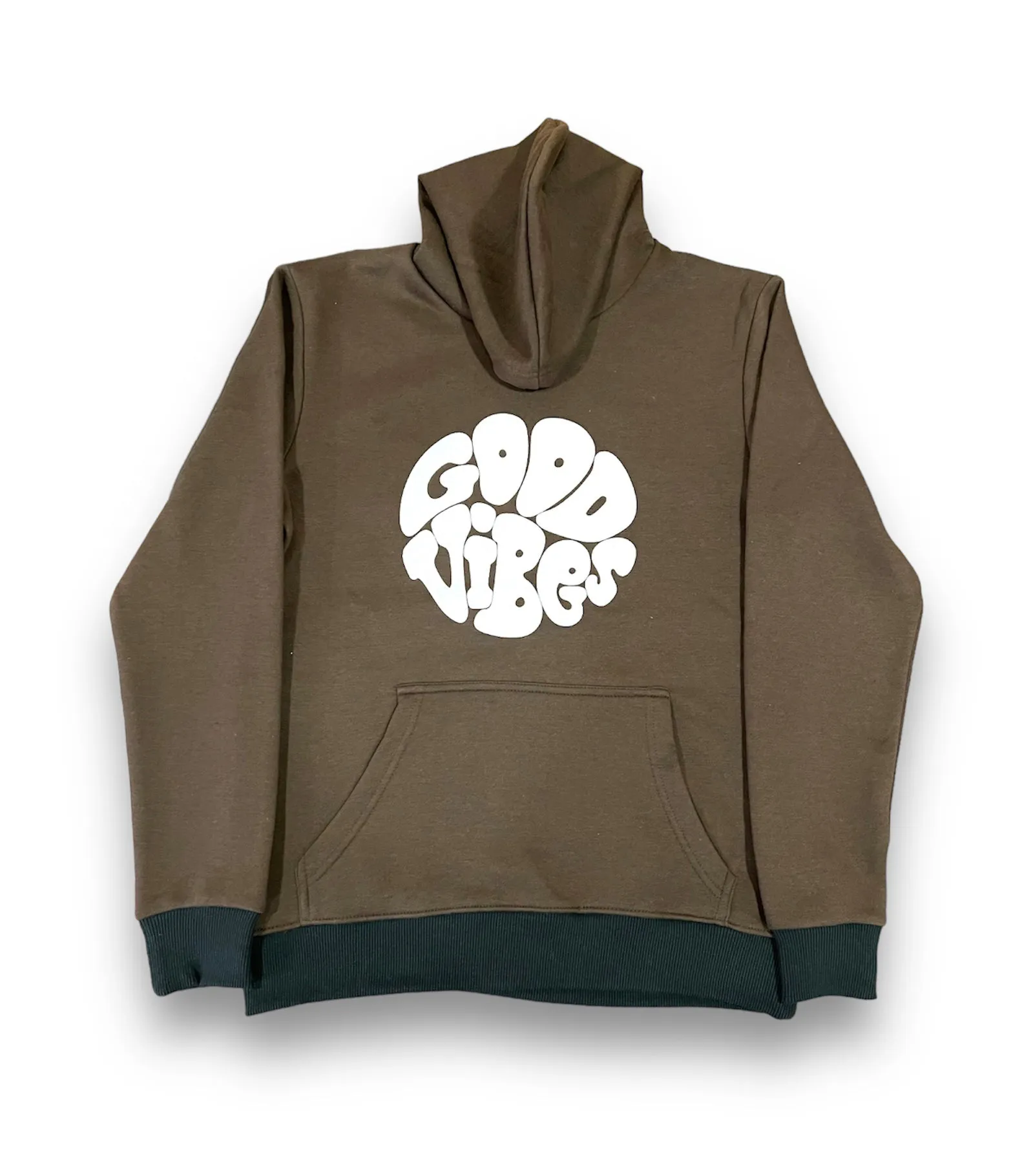 Brown Good Vibes Hoodie For Her