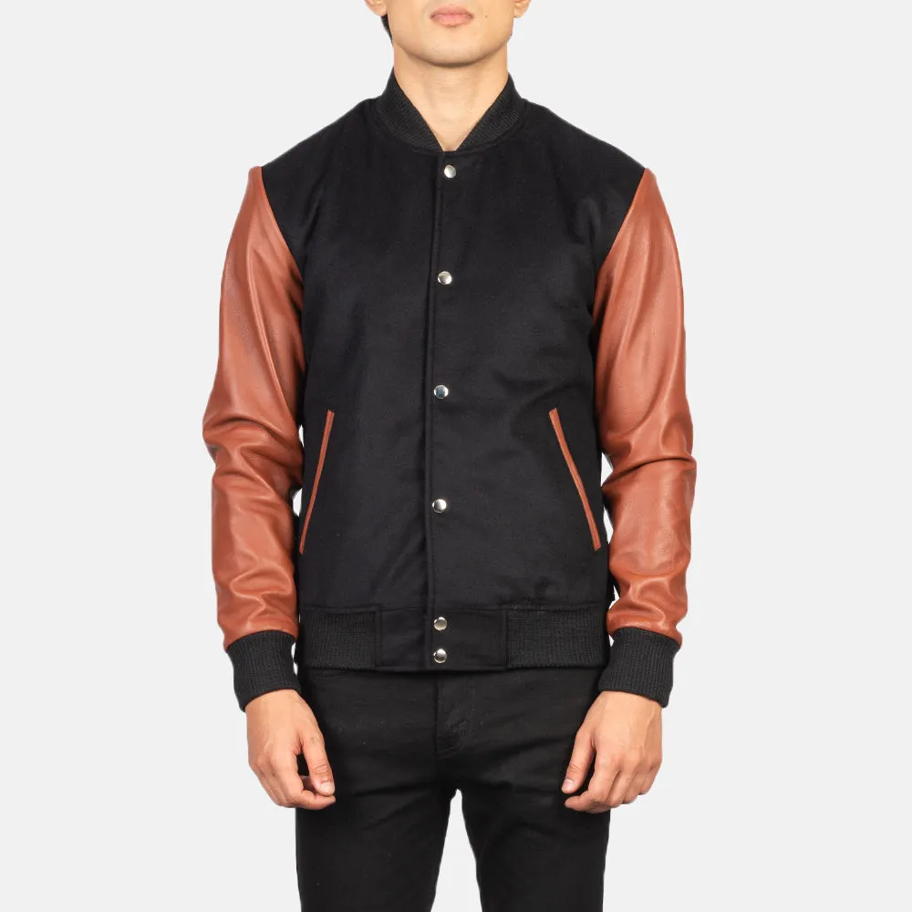 Brown Hybrid Varsity Jacket