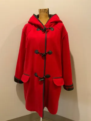Club Manteau Red Wool Blend Duffle Coat