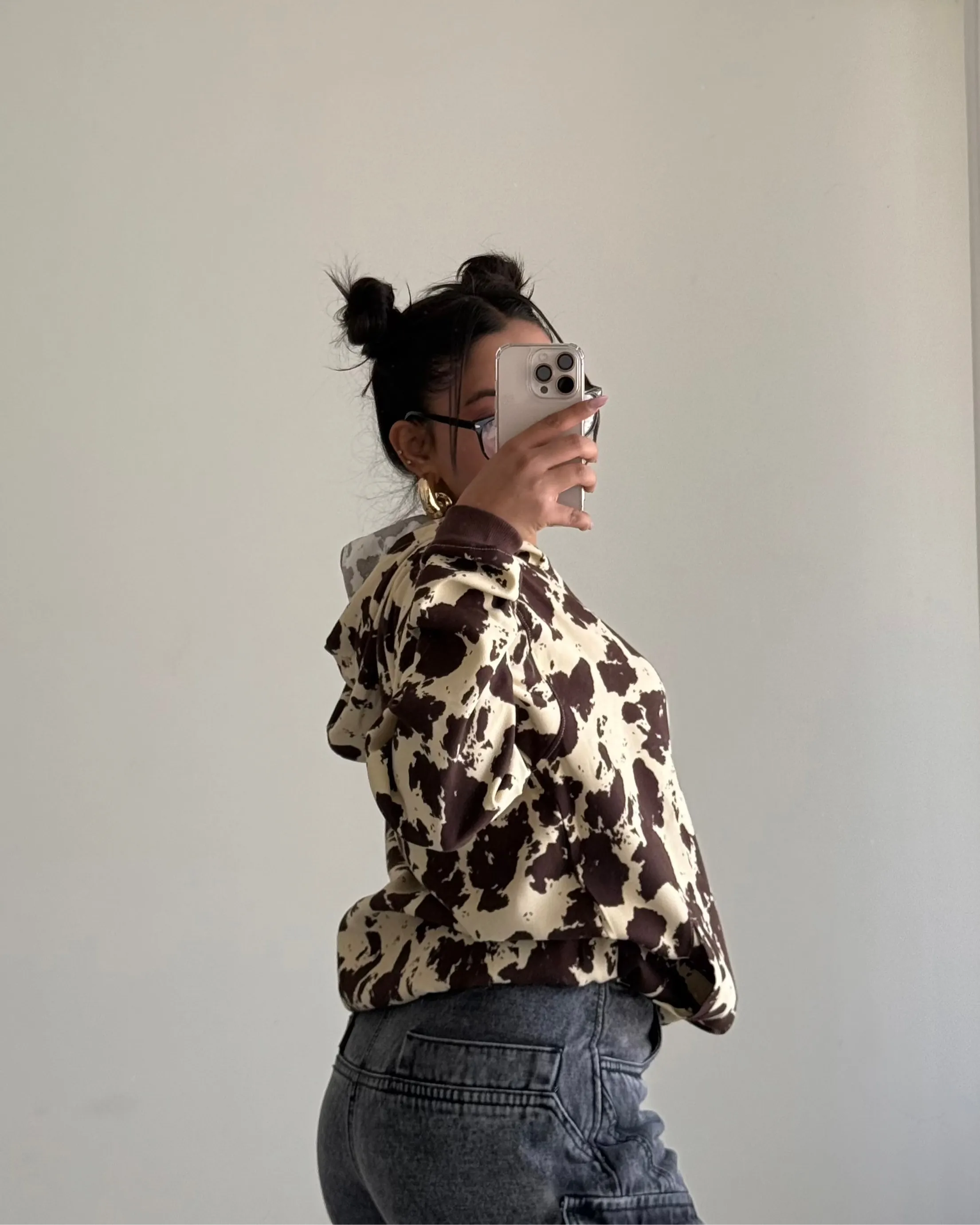 Cow Print Oversize Hoodie