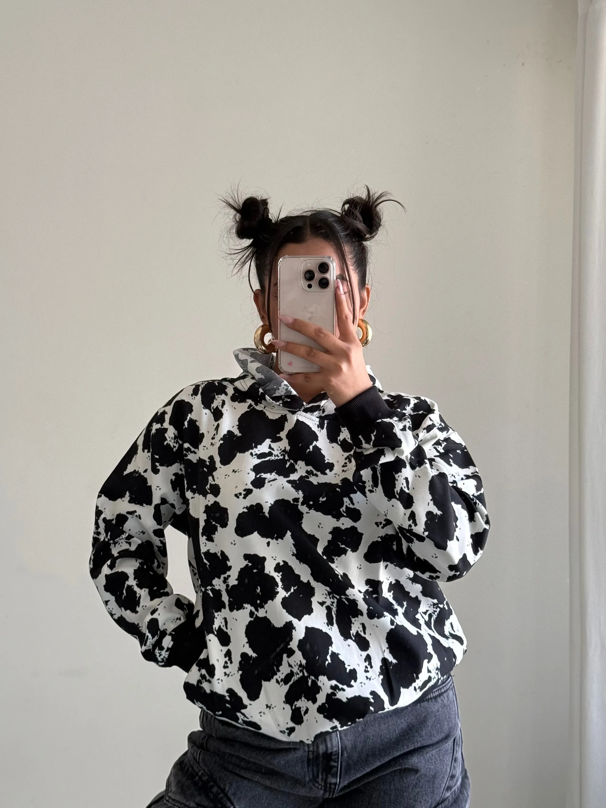 Cow Print Oversize Hoodie
