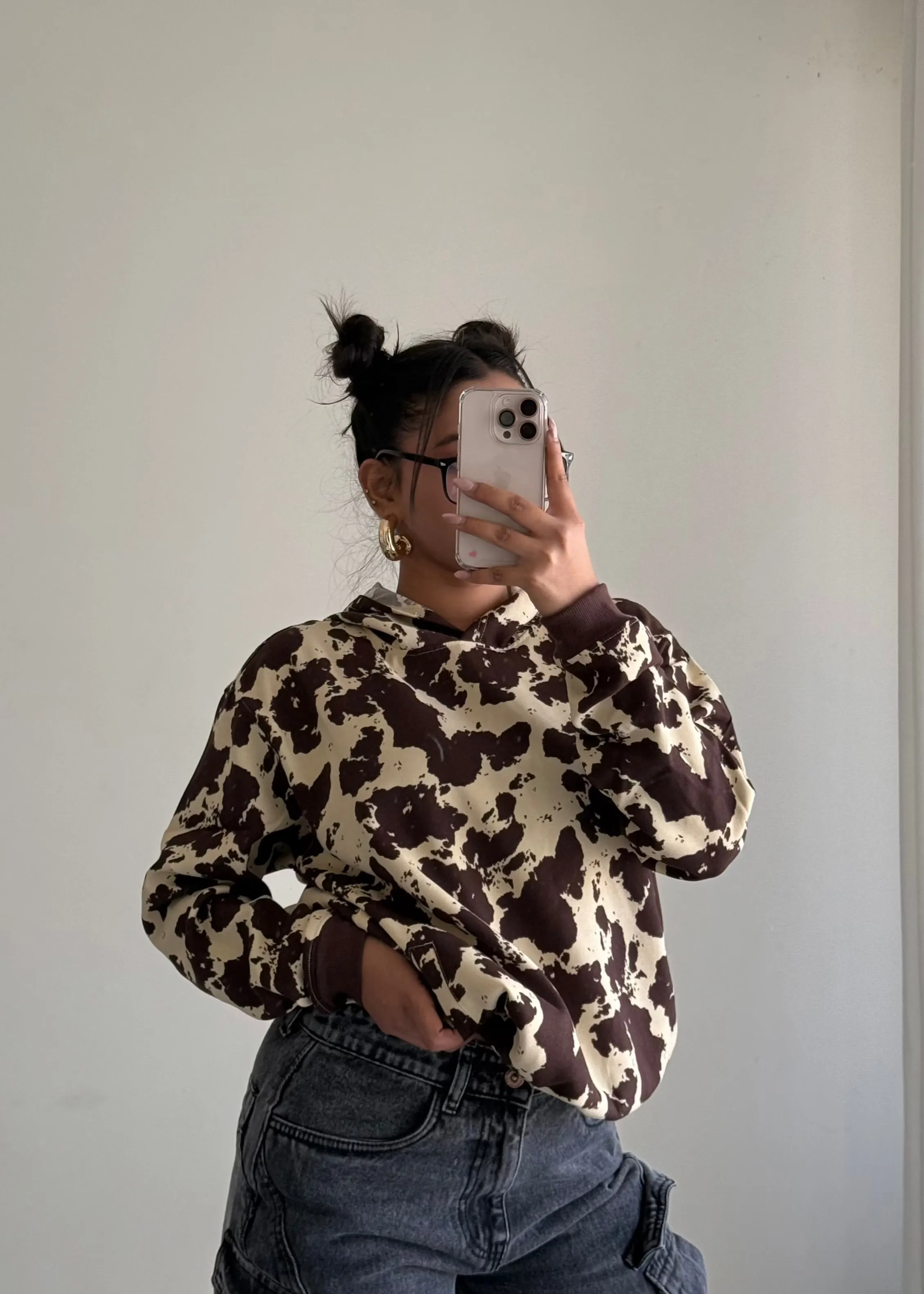 Cow Print Oversize Hoodie