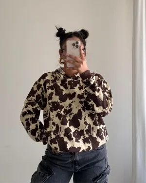 Cow Print Oversize Hoodie