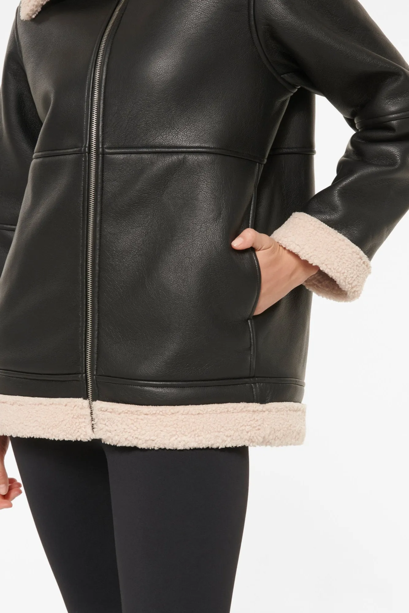 CRESCENT DOUBLE FACED COAT BLACK