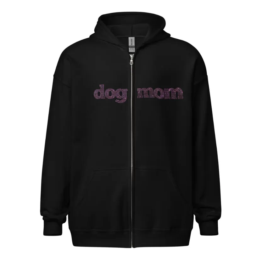 Dog Mom Crystal Hoodie | Crystal Design on Front