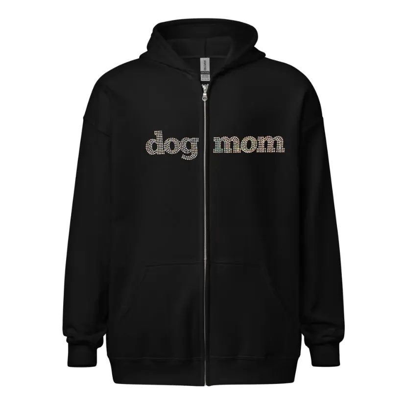 Dog Mom Crystal Hoodie | Crystal Design on Front