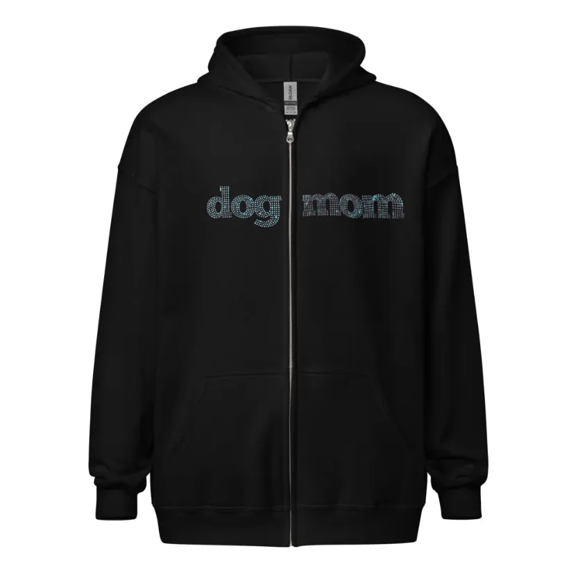 Dog Mom Crystal Hoodie | Crystal Design on Front