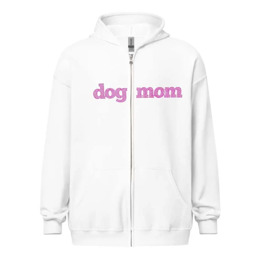 Dog Mom Crystal Hoodie | Crystal Design on Front