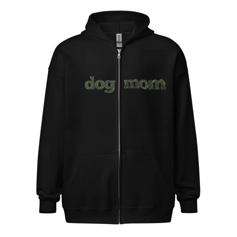 Dog Mom Crystal Hoodie | Crystal Design on Front
