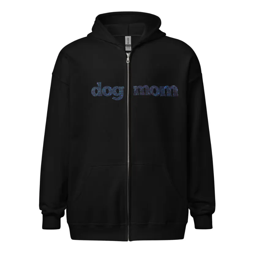 Dog Mom Crystal Hoodie | Crystal Design on Front