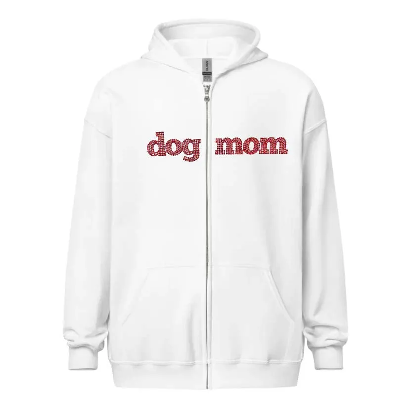 Dog Mom Crystal Hoodie | Crystal Design on Front