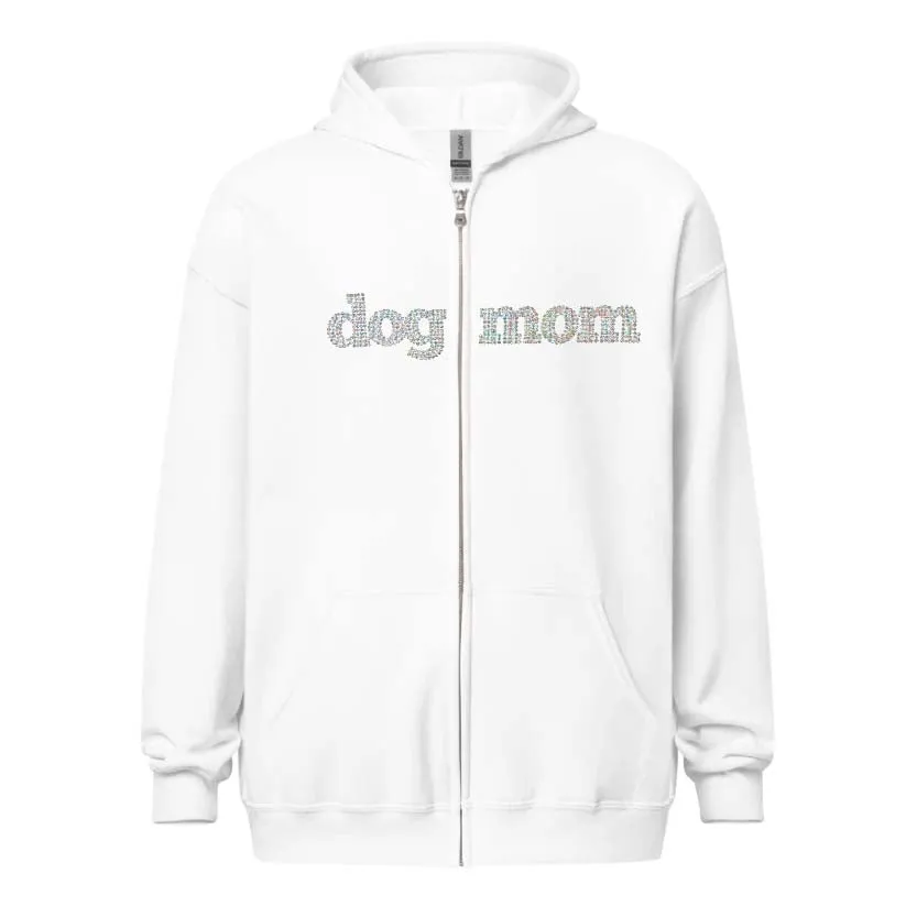 Dog Mom Crystal Hoodie | Crystal Design on Front