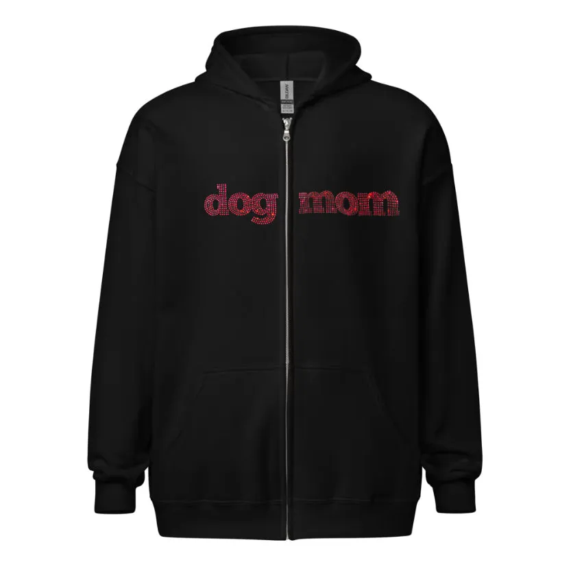 Dog Mom Crystal Hoodie | Crystal Design on Front