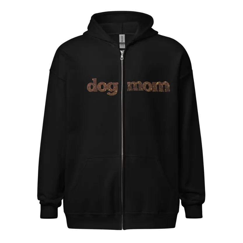 Dog Mom Crystal Hoodie | Crystal Design on Front