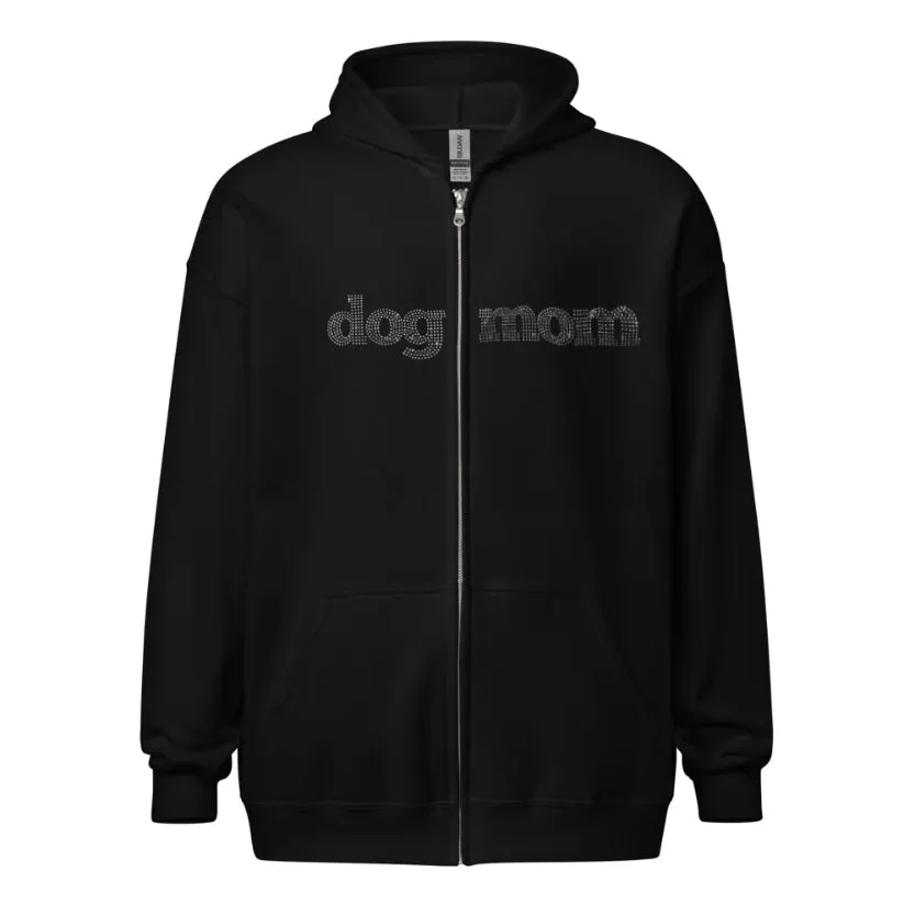 Dog Mom Crystal Hoodie | Crystal Design on Front