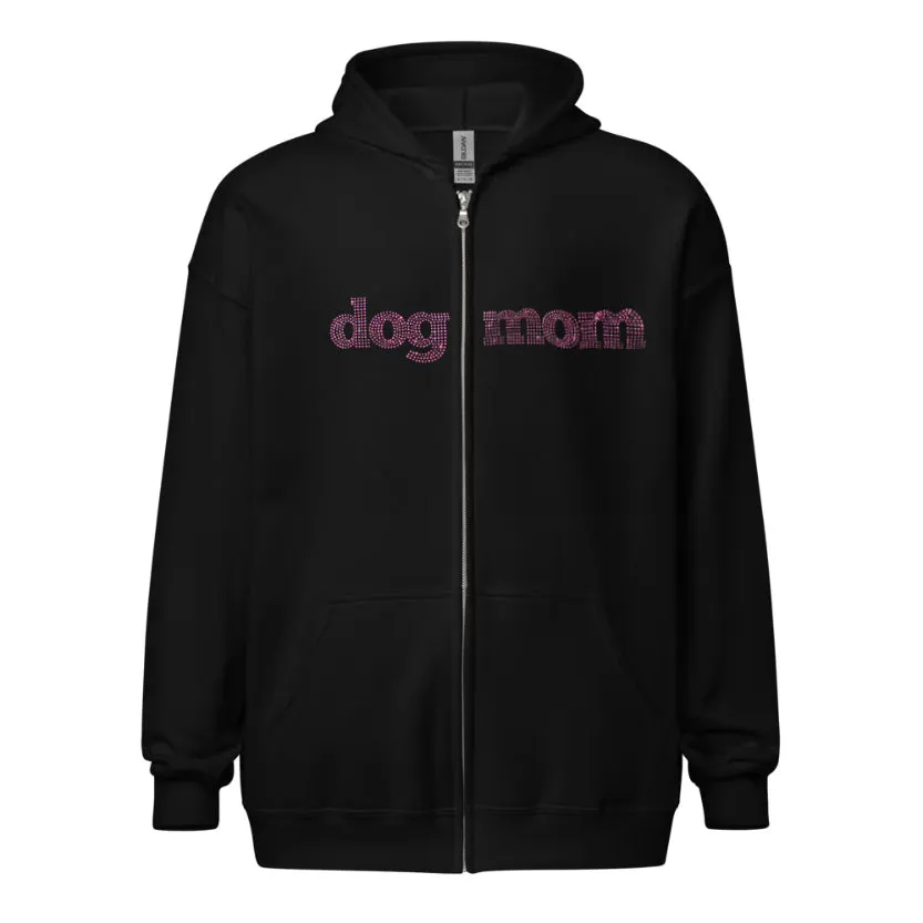 Dog Mom Crystal Hoodie | Crystal Design on Front