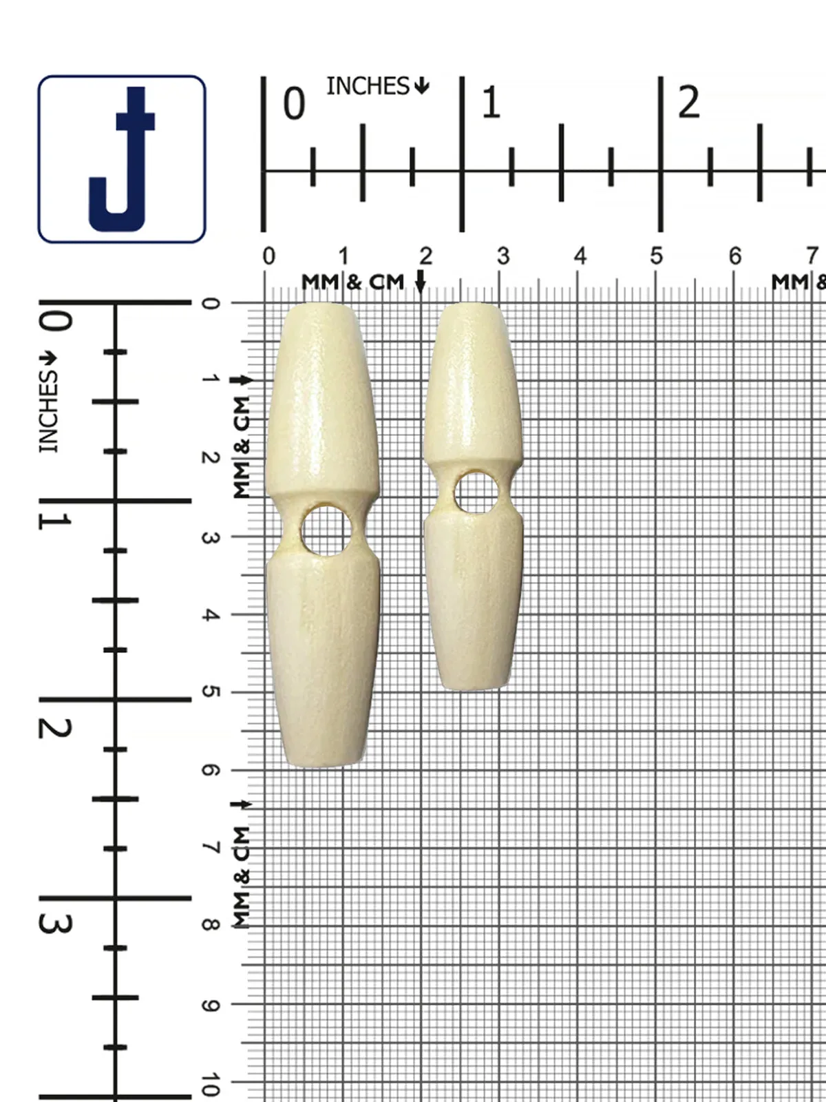 Fashion 1-Hole Oval Shape Wooden Toggle Button
