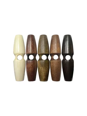 Fashion 1-Hole Oval Shape Wooden Toggle Button