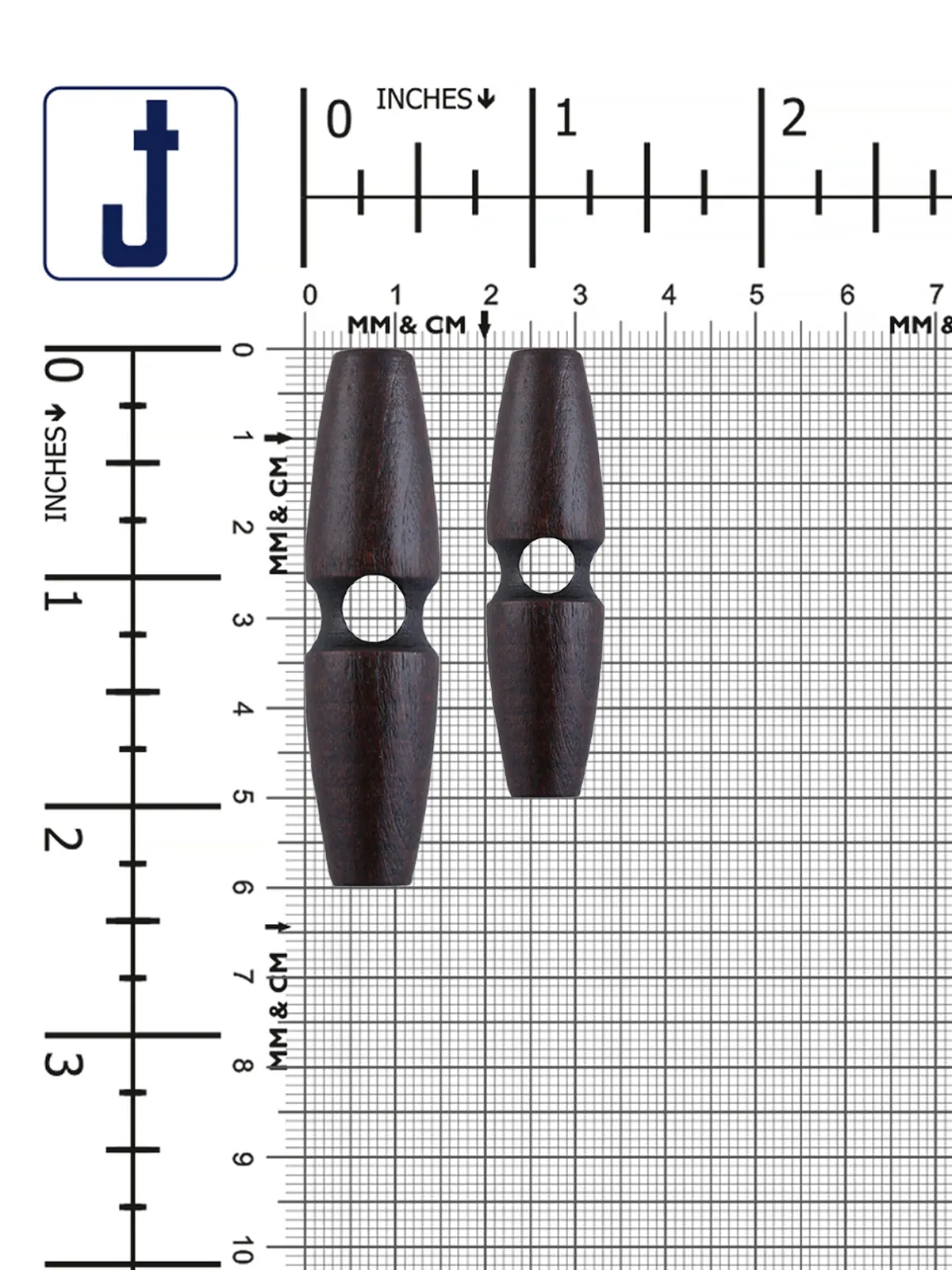 Fashion 1-Hole Oval Shape Wooden Toggle Button