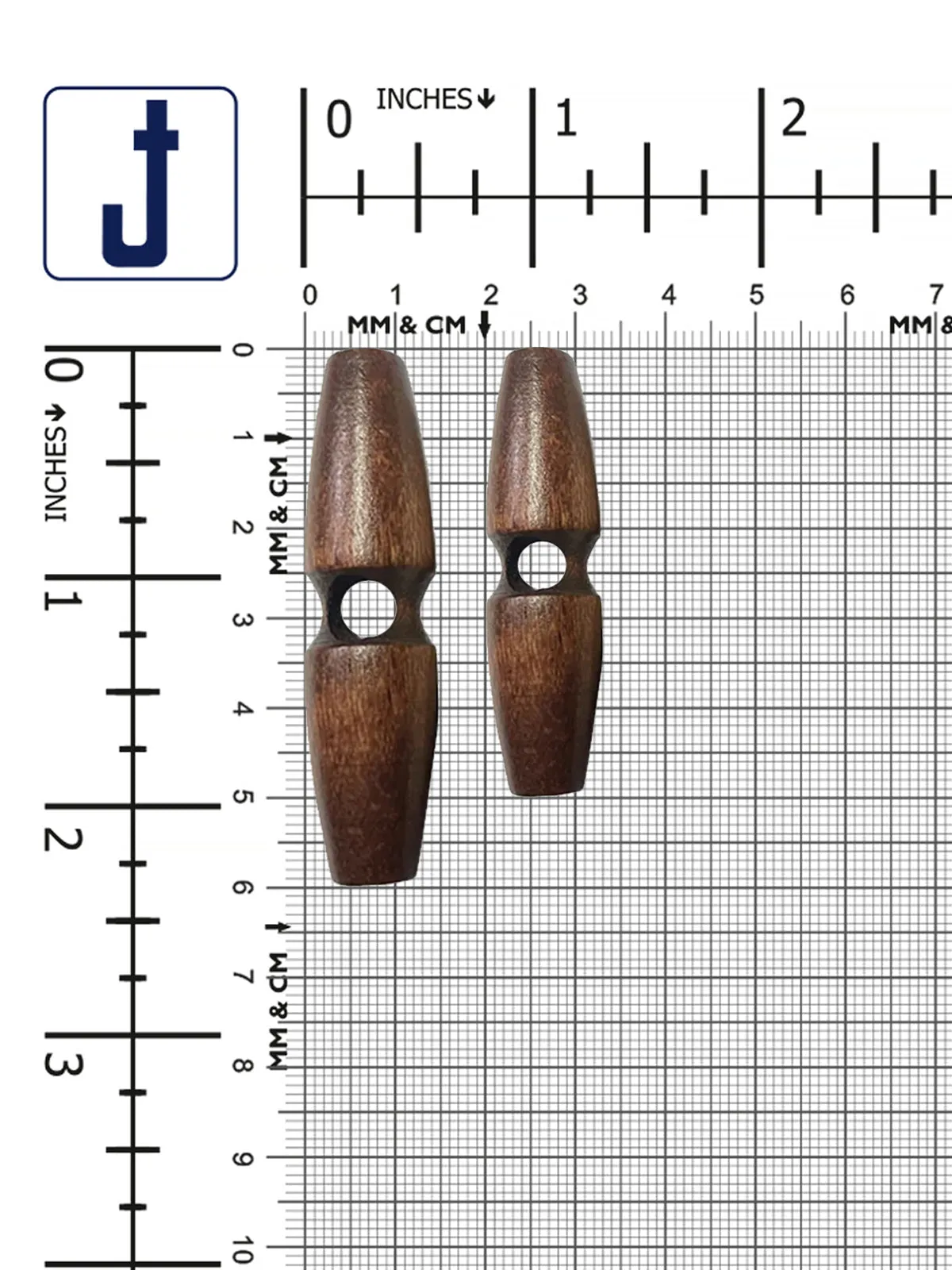 Fashion 1-Hole Oval Shape Wooden Toggle Button