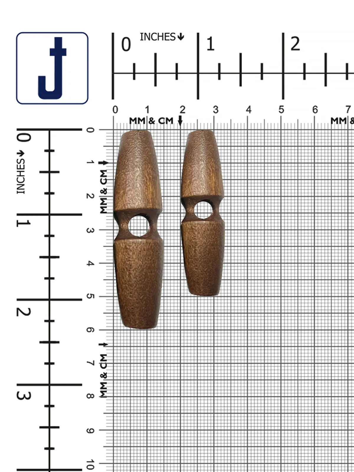 Fashion 1-Hole Oval Shape Wooden Toggle Button