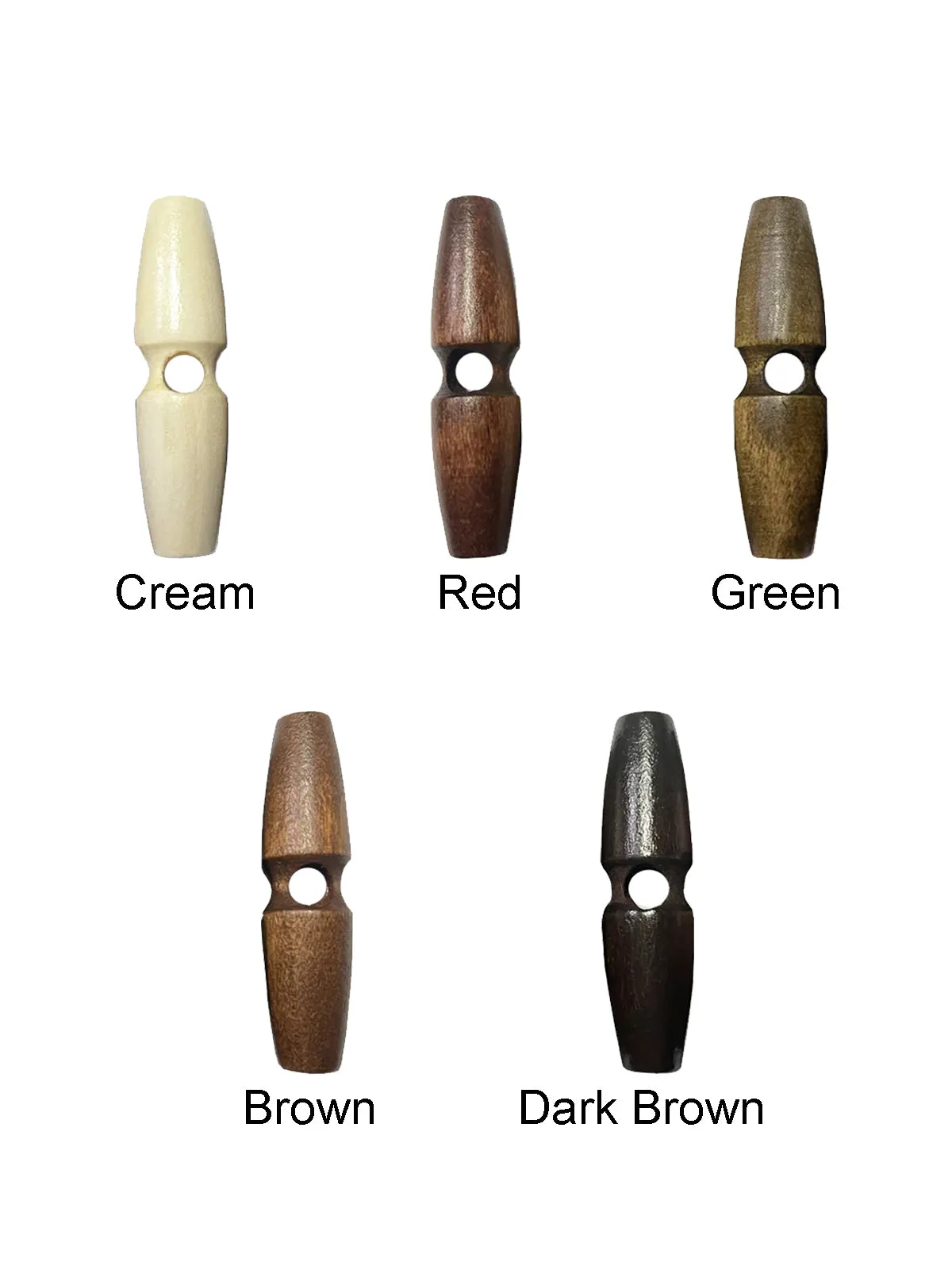 Fashion 1-Hole Oval Shape Wooden Toggle Button