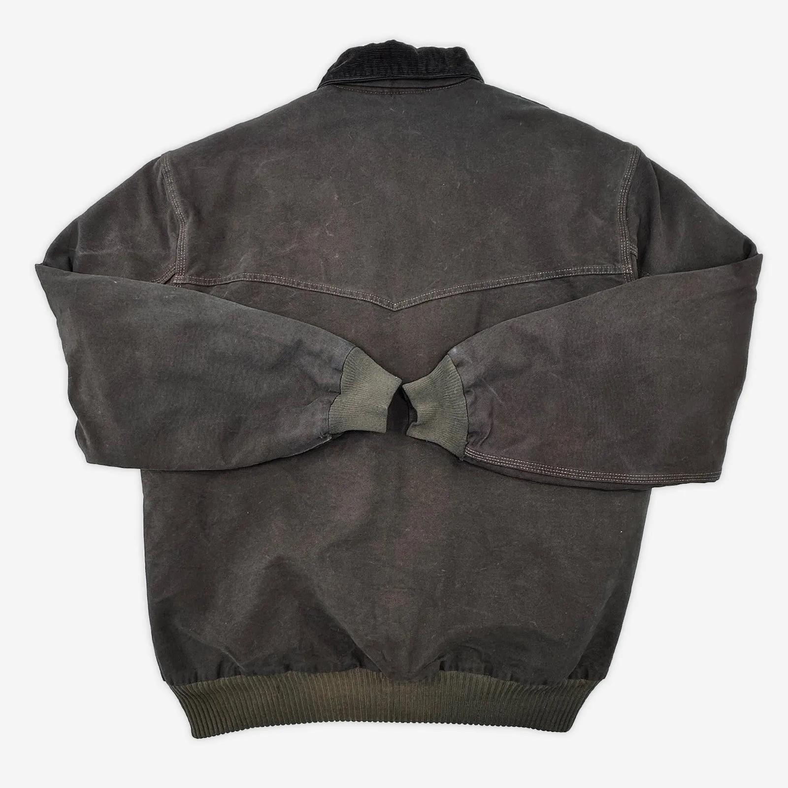 Garment Dyed Carhartt J14 Sandstone Duck Quilt Lined Santa Fe Jacket - 2XL Tall