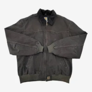 Garment Dyed Carhartt J14 Sandstone Duck Quilt Lined Santa Fe Jacket - 2XL Tall