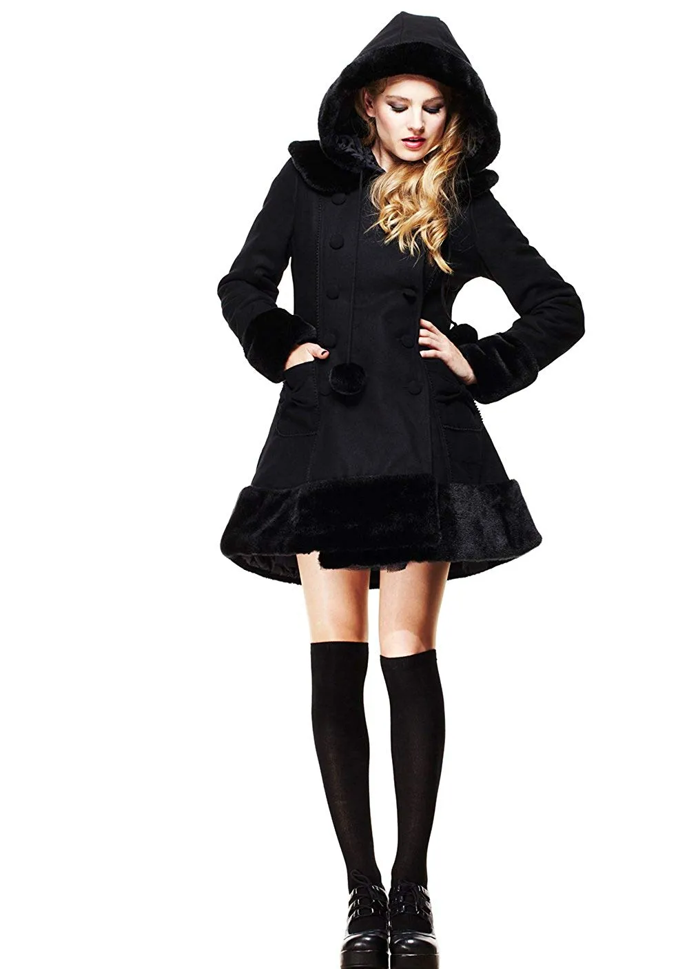 Hell Bunny Black Sarah Jane Coat