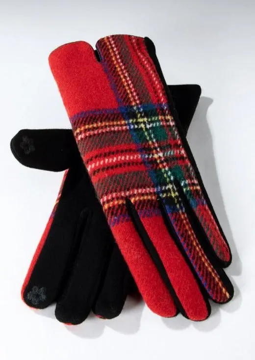 Holiday Tartan Plaid Smart Touch Gloves ~FINAL SALE
