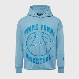 Homme Femme Basketball Hoodie Blue