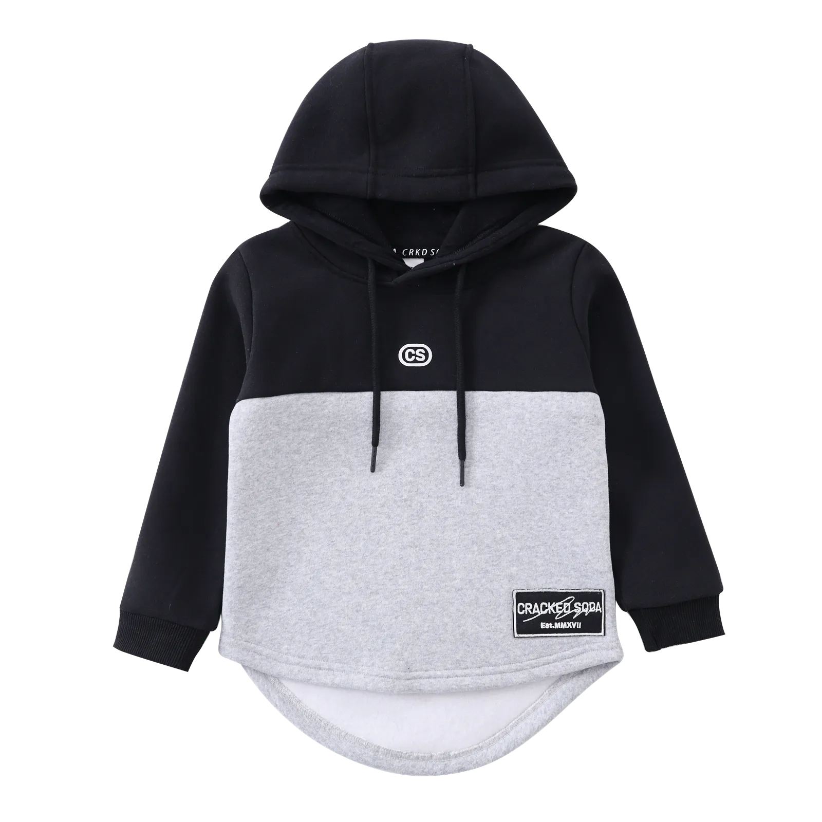Hudson Detailed Hoodie - Black/Grey