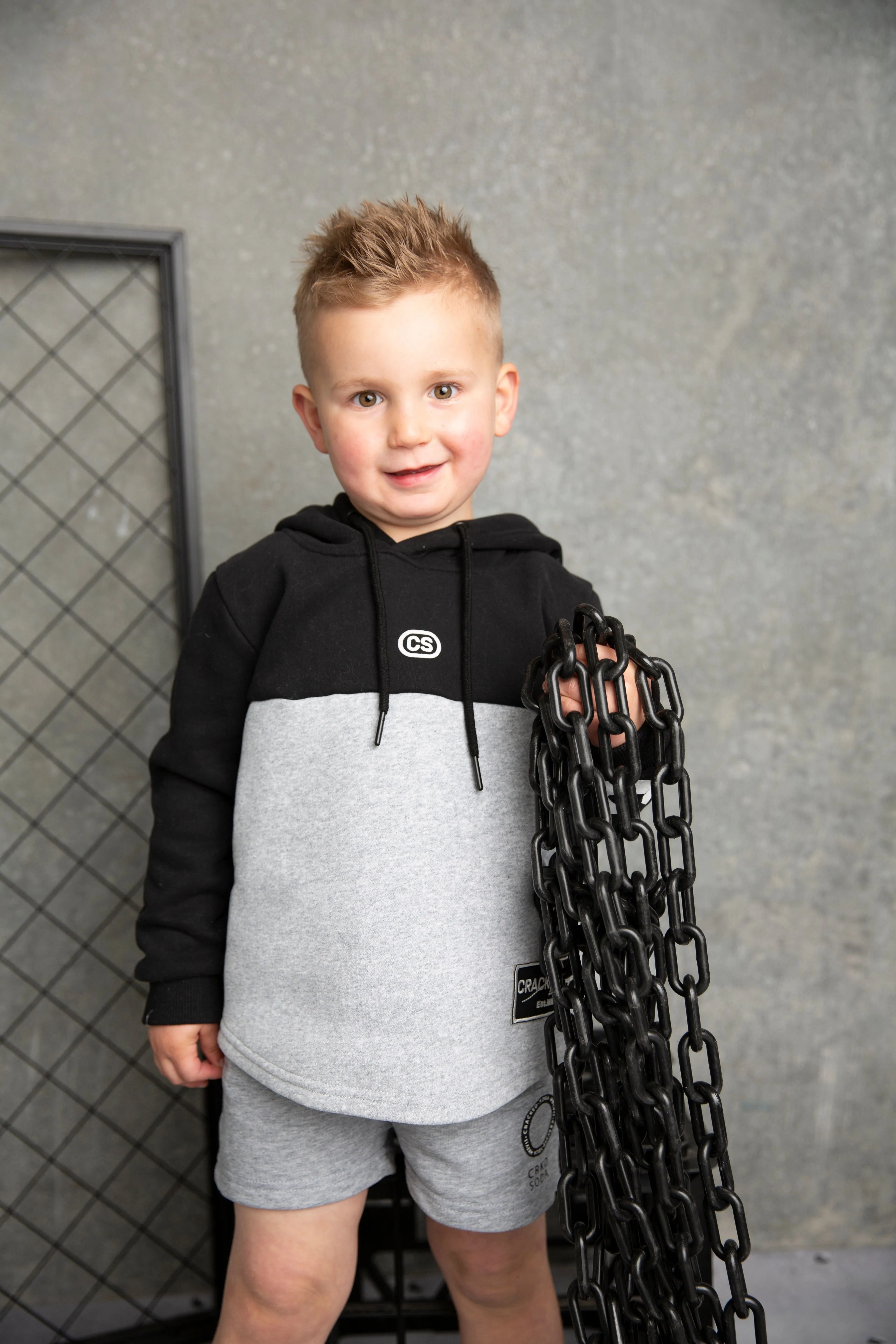Hudson Detailed Hoodie - Black/Grey