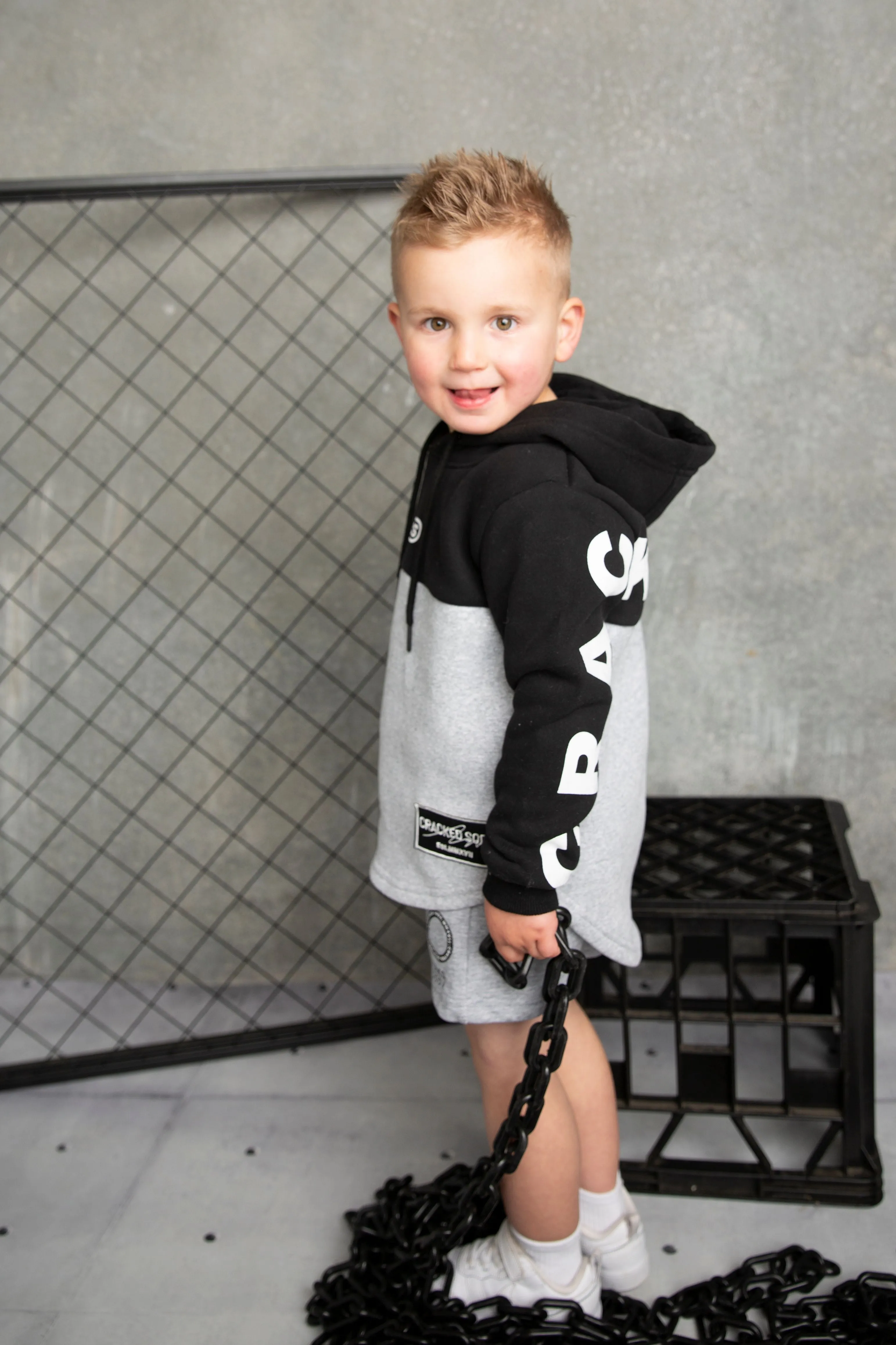 Hudson Detailed Hoodie - Black/Grey