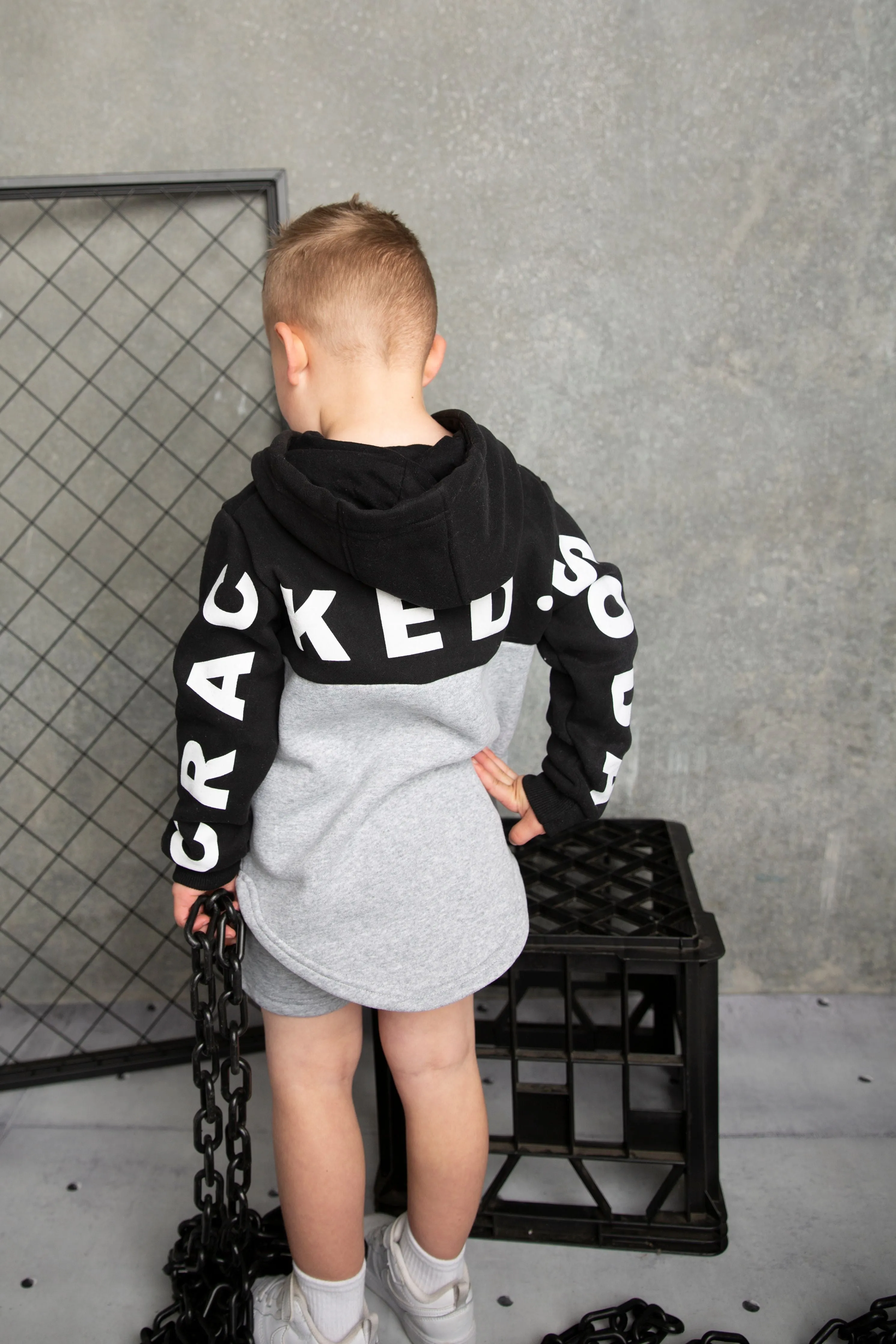 Hudson Detailed Hoodie - Black/Grey