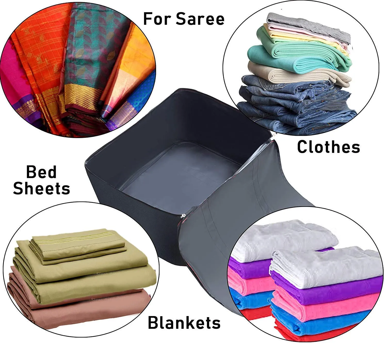 Kuber Industries 2 Pieces Rexine Jumbo Attachi Bag Travel Handbag Storage Carrying Bag, Blanket Cover, Duffle, Travel Multi-Purpose Bag (Black) CTKTC034732