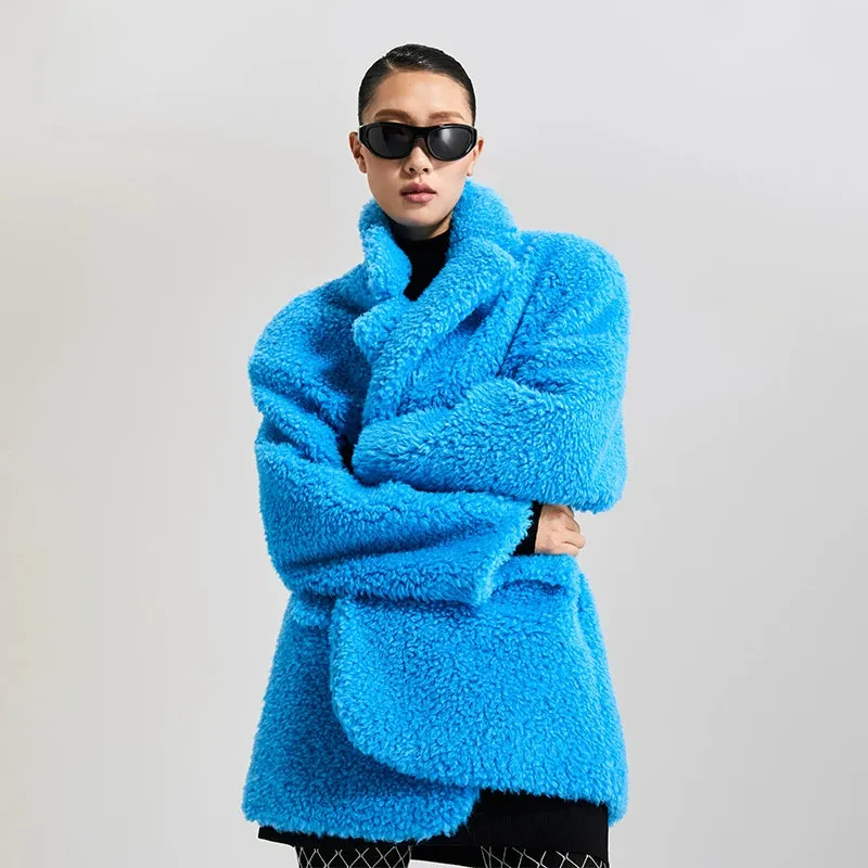 LEDI W autumn winter blue coat - Piooe