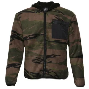 Mens Fleece Zipper Jacket Camo Warm Sherpa Lining Hoodie Front Pocket HK80422M