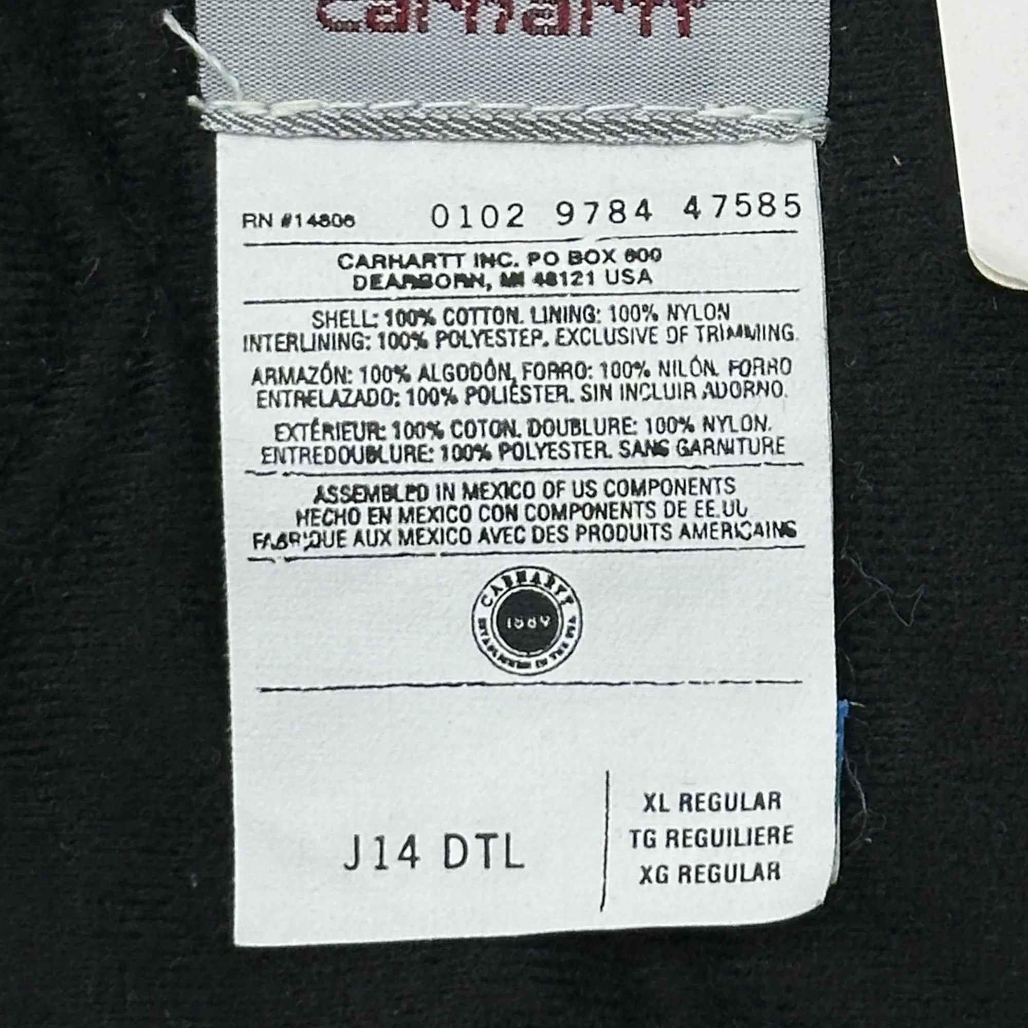 Men's Vintage Carhartt J14 DTL (Dark Teal) Santa Fe Jacket NWT - XL