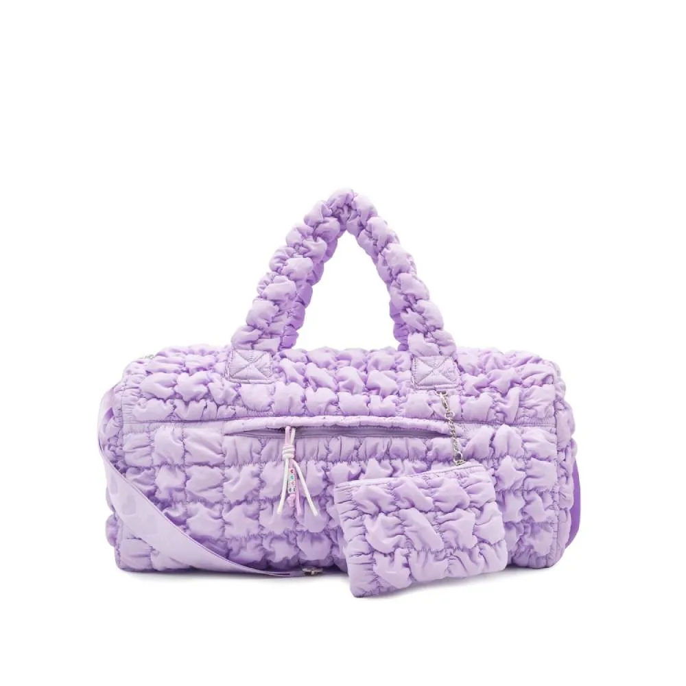 Miss Gwen's OMG Accessories Quilted Scrunchies Large Duffle Bag-Purple