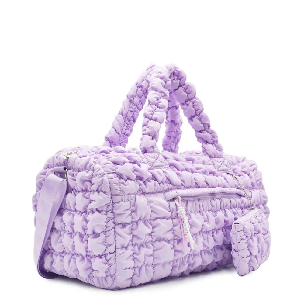 Miss Gwen's OMG Accessories Quilted Scrunchies Large Duffle Bag-Purple