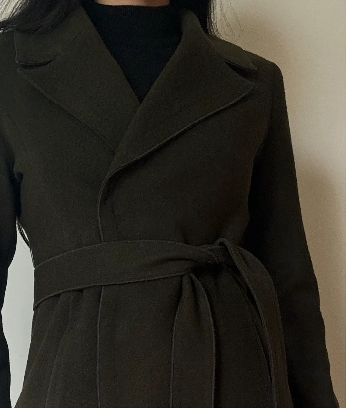 Navy Long Coat (90% Wool)