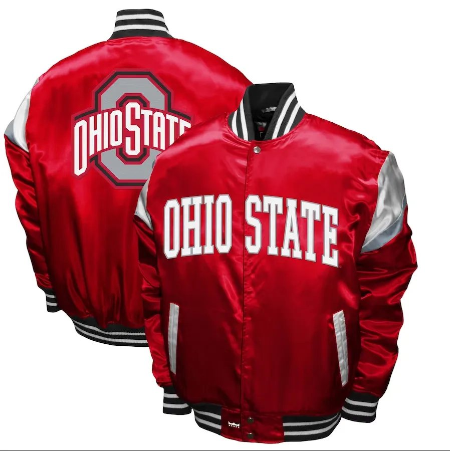 Ohio State Buckeyes Power Satin Full-Snap Jacket - Scarlet